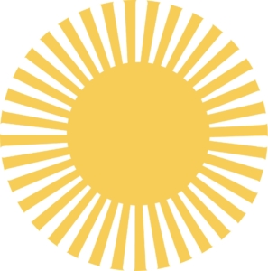 Illustration of large yellow sun